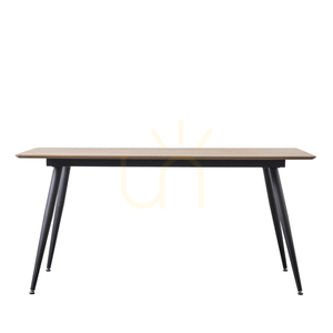 Matbord Gallery Direct Astley ekfanér svart metall 160x90 cm small 0