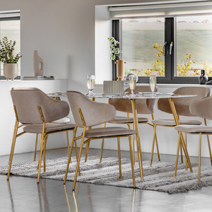 Matbord Gallery Direct Evans vit marmorimitation/guld 160 cm small 4