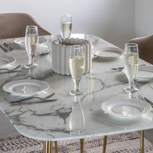 Matbord Gallery Direct Evans vit marmorimitation/guld 160 cm small 5
