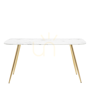 Matbord Gallery Direct Evans vit marmorimitation/guld 160 cm small 0