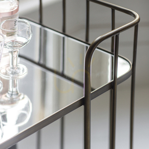 Dryckesvagn Gallery Direct Verna antik brons glas/metall 75 cm small 2