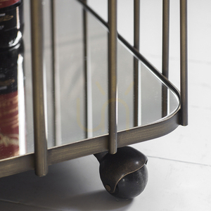 Dryckesvagn Gallery Direct Verna antik brons glas/metall 75 cm small 3