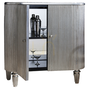 Dryckesskåp Gallery Direct Jeeves silver glas/mahogny 97x41x96 cm small 2