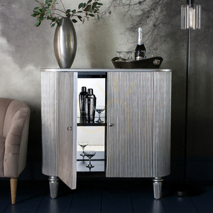 Dryckesskåp Gallery Direct Jeeves silver glas/mahogny 97x41x96 cm small 3
