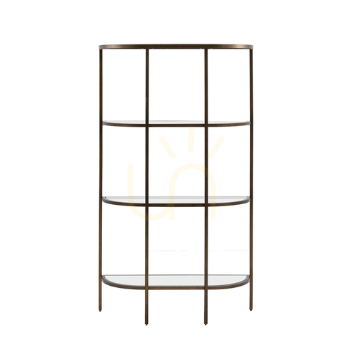 Kontrollera Vitrinskåp Gallery Direct Hudson brons metall/glas 100x35x175 cm