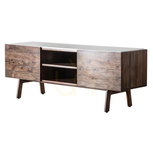 Mediaskåp Gallery Direct Barcelona mörkt trä/marmor 136 cm small 3