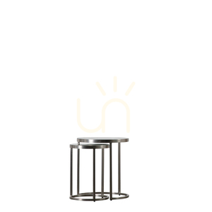 Satsbord Gallery Direct Rowe silver järn och glas 40x40x45 cm 4 Satsbord Gallery Direct Rowe silver järn och glas 40x40x45 cm small 4