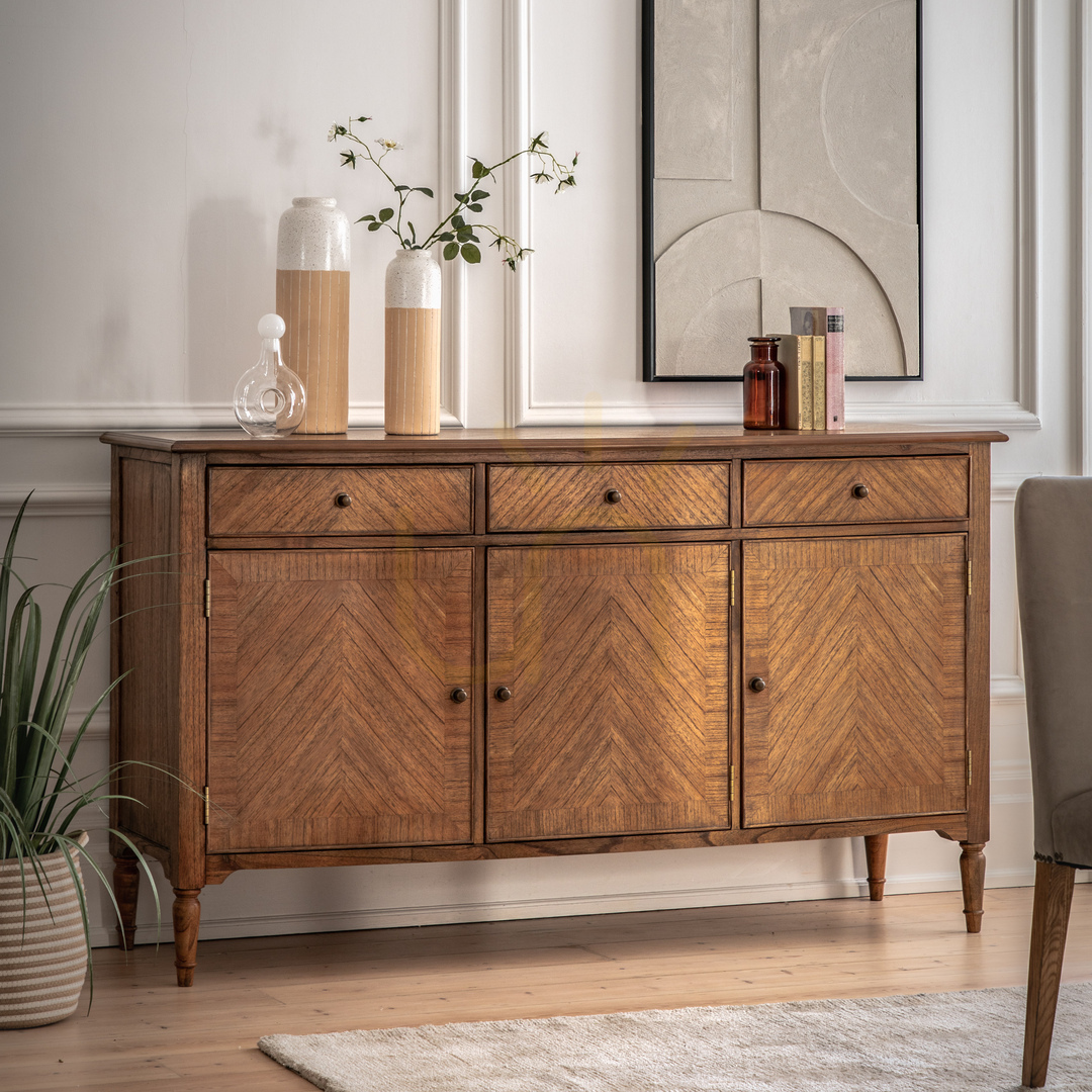 Utsikt Skänk Gallery Direct Highgrove 3 dörrar 3 lådor peroba mindi 170 cm Skänk Gallery Direct Highgrove 3 dörrar 3 lådor peroba mindi 170 cm