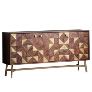 Sideboard Gallery Direct Tate 3 dörrar akacia brun/guld 142 cm small 5