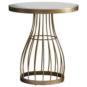 Sidobord Gallery Direct Southgate champagne tonat glas 50x50x55 cm small 0