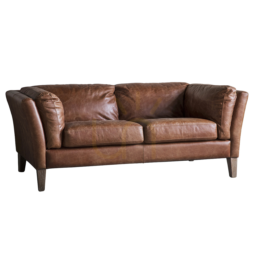 Kontrollera 2-sits soffa Gallery Direct Ebury brun vintage-läder ask 164 cm 2-sits soffa Gallery Direct Ebury brun vintage-läder ask 164 cm