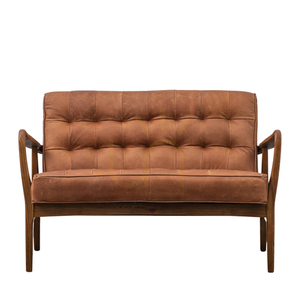 2-sitssoffa Gallery Direct Humber vintagebrun läder/ask 118 cm small 0