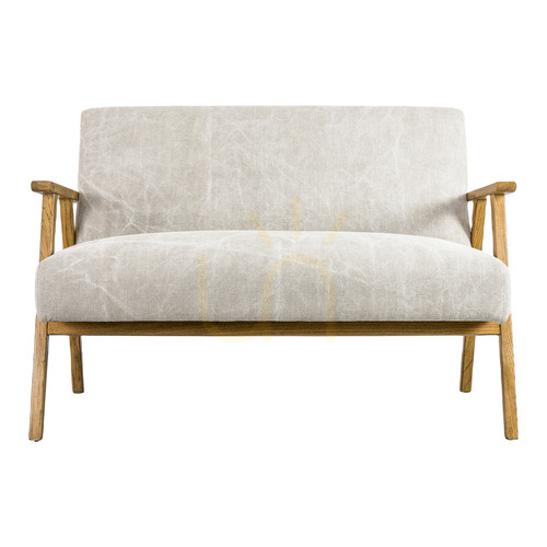 Kontrollera 2-sitssoffa Gallery Direct Neyland natur linne/ask 119 cm