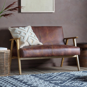 2-sits soffa Gallery Direct Neyland vintage brun läder 1 2-sits soffa Gallery Direct Neyland vintage brun läder small 1