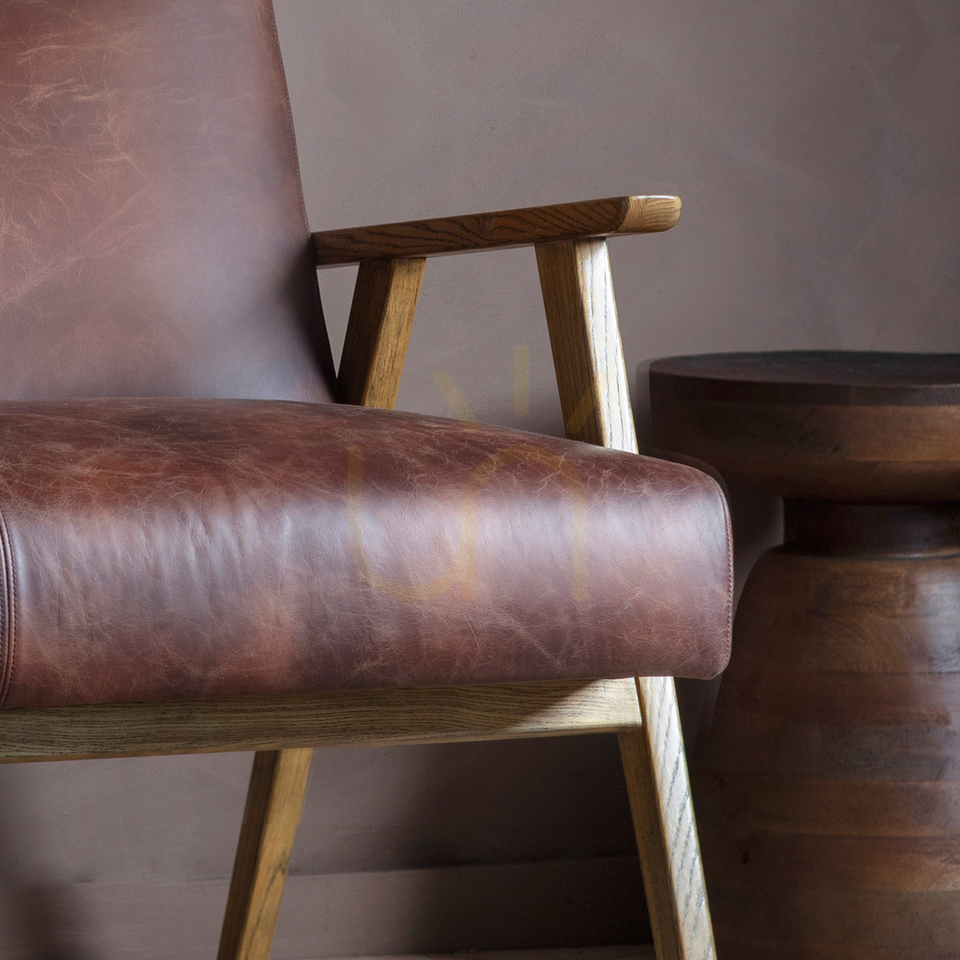 Förhandsvisning 2-sits soffa Gallery Direct Neyland vintage brun läder 2-sits soffa Gallery Direct Neyland vintage brun läder