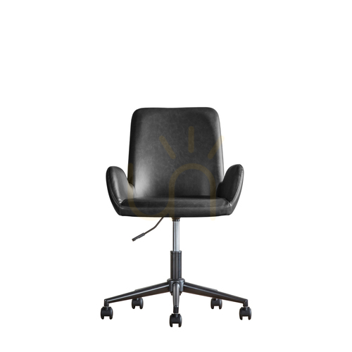Kontrollera Snurrfåtölj Gallery Direct Faraday charcoal konstläder med hjul 5059413396076