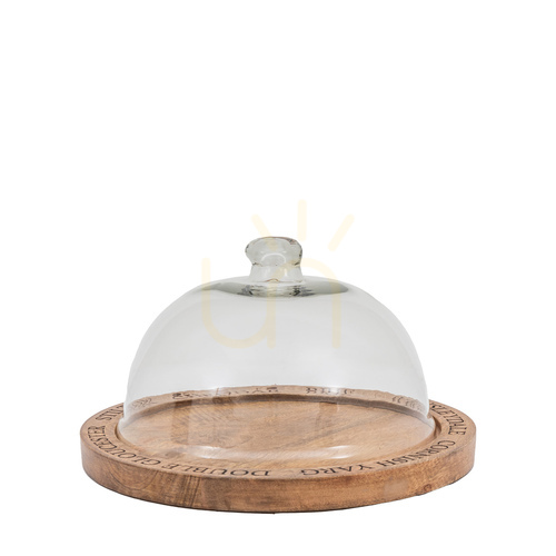 Kontrollera Ostkupol Gallery Direct Wells i mangoträ och glas 31,5 cm