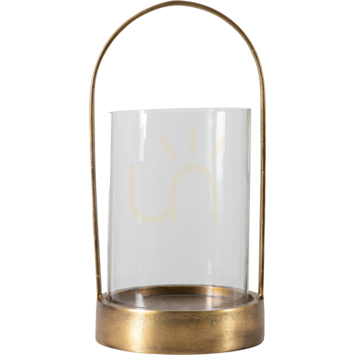 Kontrollera Ljusstake Hurricane Gallery Direct Linton antik mässing glas 48 cm