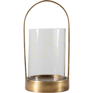 Ljusstake Hurricane Gallery Direct Linton antik mässing glas 48 cm small 0