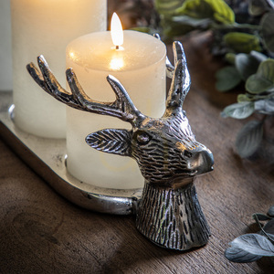 Ljusstake Gallery Direct i aluminium med hjortar, 42 cm, 5059413757853 small 2