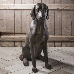 Hundskulptur Gallery Direct Digby aged brons harts 73,5 cm small 1