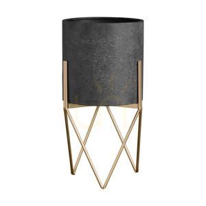 Kruka med stativ Gallery Direct Hoven grå/guld järn 61 cm small 0