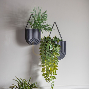 Väggplanteringskärl set om 2 svart järn 40 cm Gallery Direct Lexy small 1