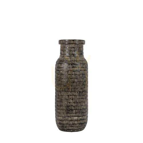 Kontrollera Vas hög svart lergods Sgraffito 36 cm Gallery Direct 5059413871023
