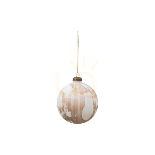 Kontrollera Julgranskula Gallery Direct Tula marmorerad brons/vit/guld 10 cm set om 3