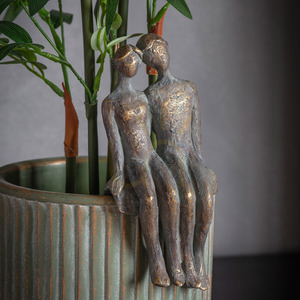 Krukhängare Togetherness brons polyresin 15 cm 2-pack Gallery Direct small 1