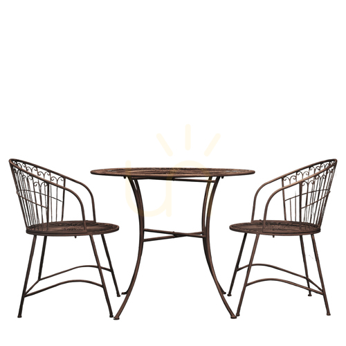 Kontrollera Bistroset 2-sits Siracusa Noir i järn Gallery Direct 5059413794964