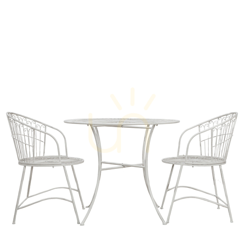 Kontrollera Bistroset 2-personers Siracusa Vanilla i järn Gallery Direct
