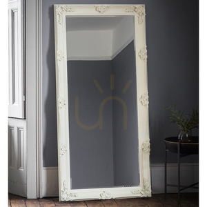 Spegel Gallery Direct Abbey Leaner gräddfärgad barock trä 165x79,5 cm small 1