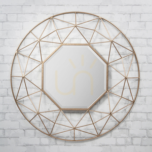 Spegel Gallery Direct Andromeda guld 89x89 cm metallram glas small 2