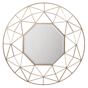 Spegel Gallery Direct Andromeda guld 89x89 cm metallram glas small 0