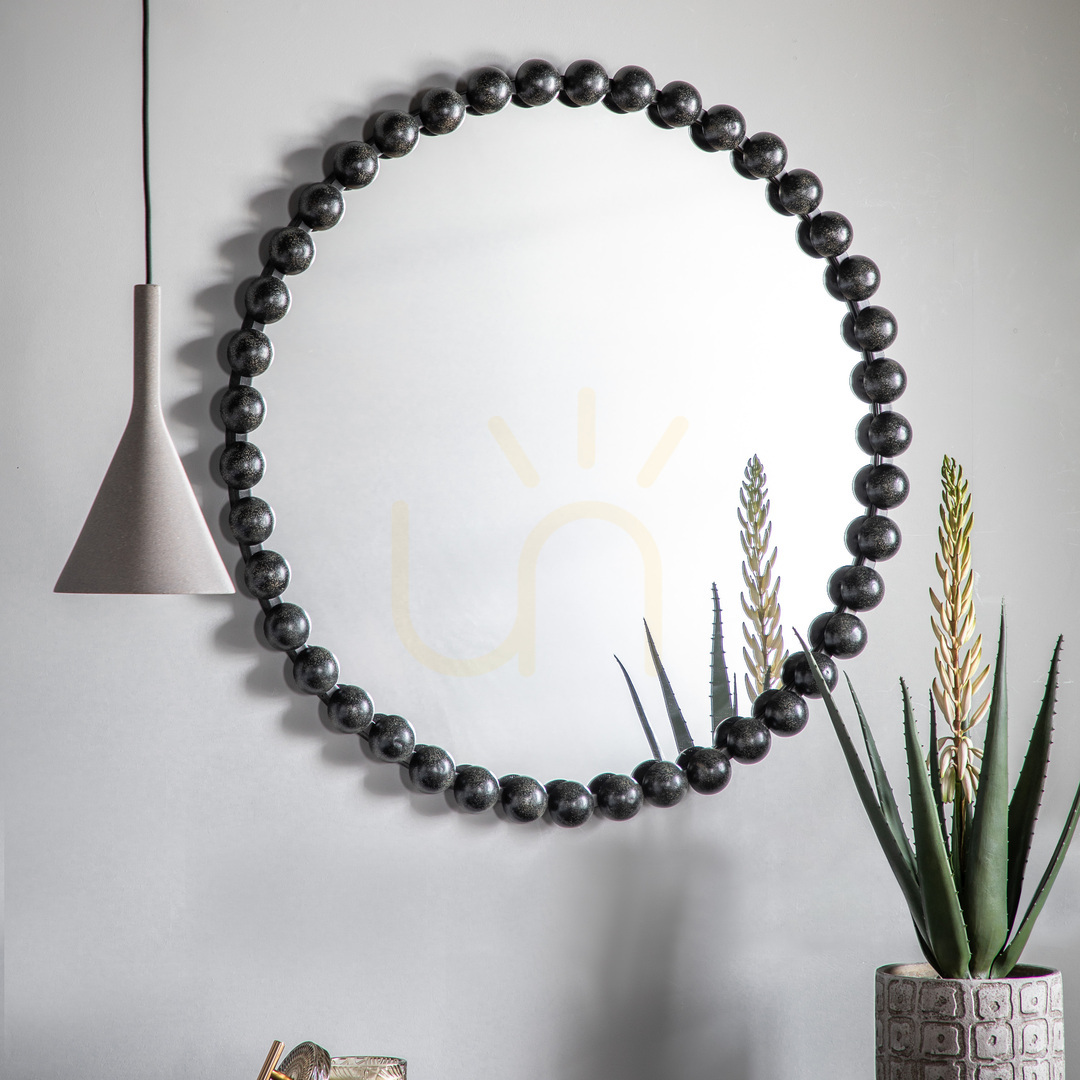 Utsikt Rund spegel Gallery Direct Ceretti svart 80 cm Rund spegel Gallery Direct Ceretti svart 80 cm