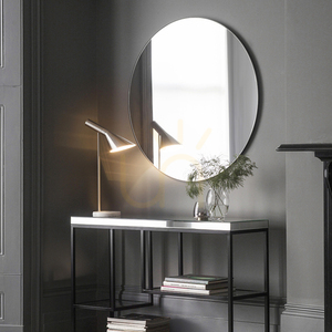 Rund spegel svart metall 100 cm Gallery Direct Hayle 5055999244862 small 2