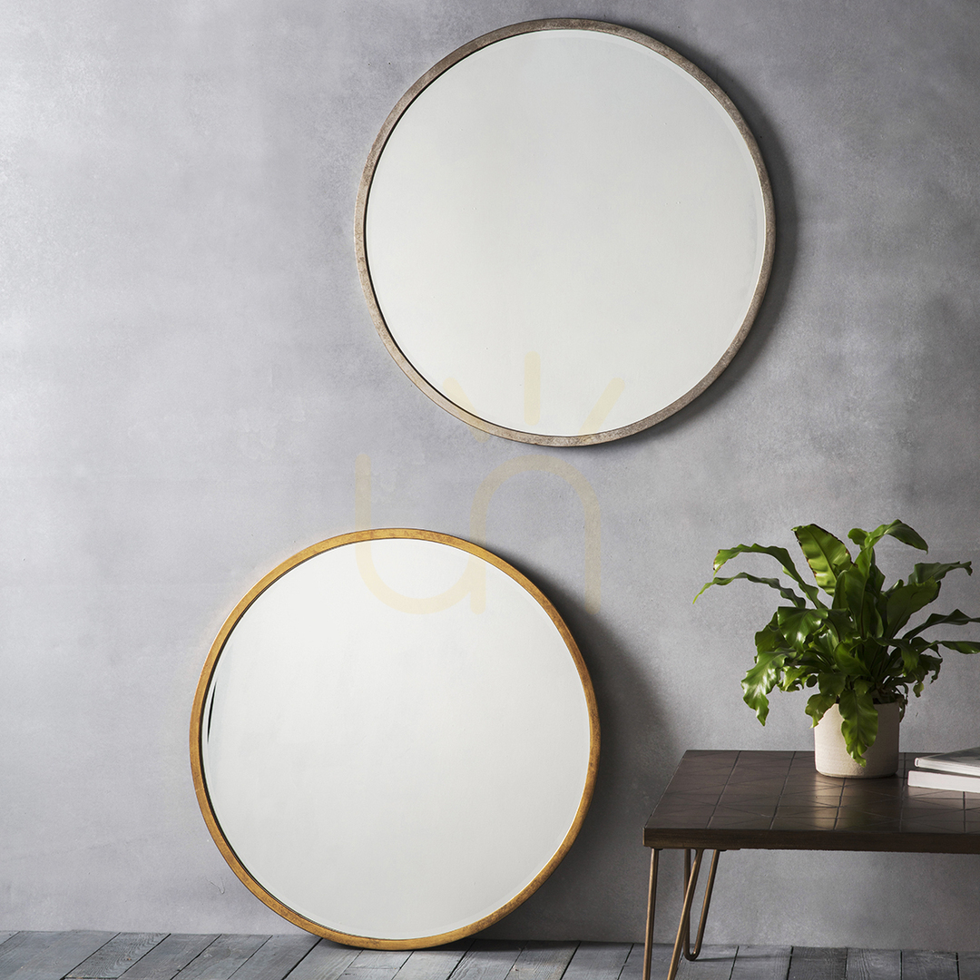 Display Rund väggspegel Gallery Direct Higgins antik guld 80 cm Rund väggspegel Gallery Direct Higgins antik guld 80 cm