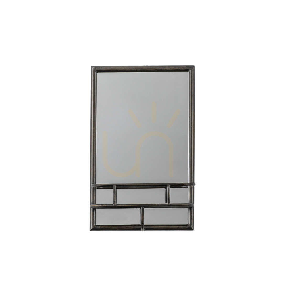 Kontrollera Spegel med hylla Gallery Direct Milton svart industriell 30x10x48 cm Spegel med hylla Gallery Direct Milton svart industriell 30x10x48 cm