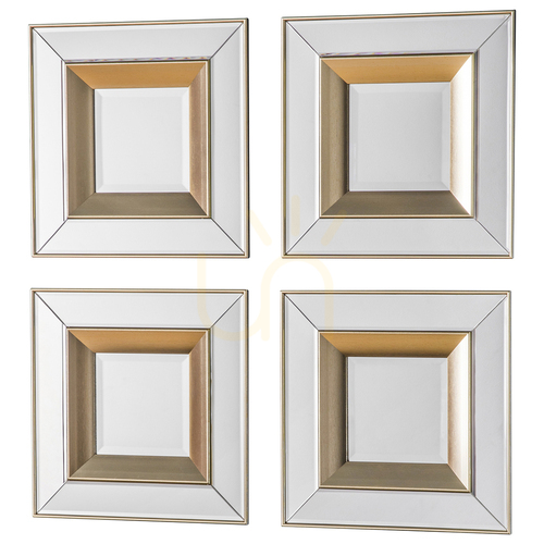 Kontrollera Spegel Gallery Direct Phantom fyrkantig guld 36x36 cm 5055999228565