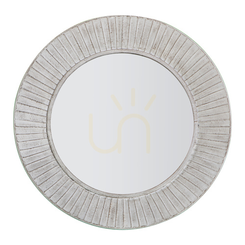 Kontrollera Rund spegel Gallery Direct Ramlia 81 cm nedstämd kräm glas/järn