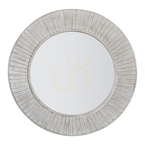 Rund spegel Gallery Direct Ramlia 81 cm nedstämd kräm glas/järn small 0