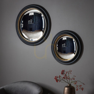 Spegel Gallery Direct Rockbourne konvex svart/guld 50x50 cm small 2