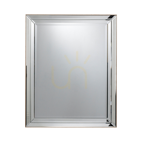 Kontrollera Gallery Direct Roswell spegel i champagne, 80 × 100 cm, dubbelfasetterad ram