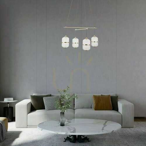 Kontrollera Italux Alani PND-34375-4-HBR pendellampa guld, 4 ljuspunkter LED 24 W 3000 K, 56 cm