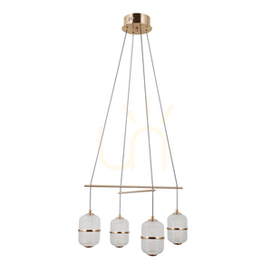 Italux Alani PND-34375-4-HBR pendellampa guld, 4 ljuspunkter LED 24 W 3000 K, 56 cm small 0