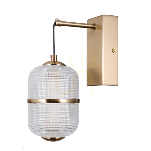 Kontrollera Italux Alani LED Vägglampa Guld Glas 6W 3000K WL-34375-1-HBR