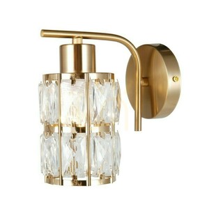 Italux Alma guldfärgad vägglampa med kristallskärm E27 WL-40668-1-HBR small 2