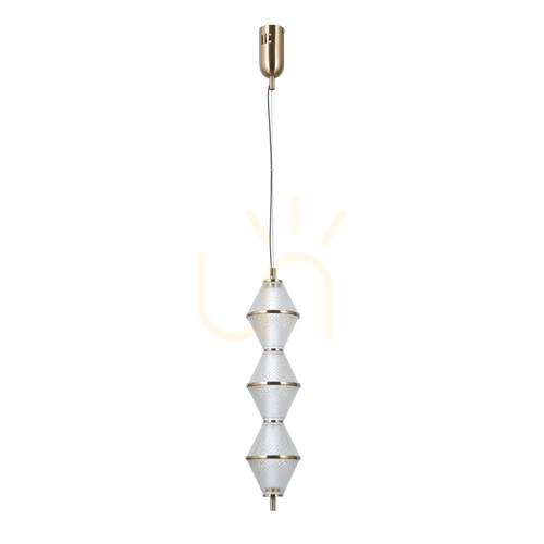 Kontrollera Italux Pendant Light Gold Glass LED 3-ljus PND-34395-3V-HBR