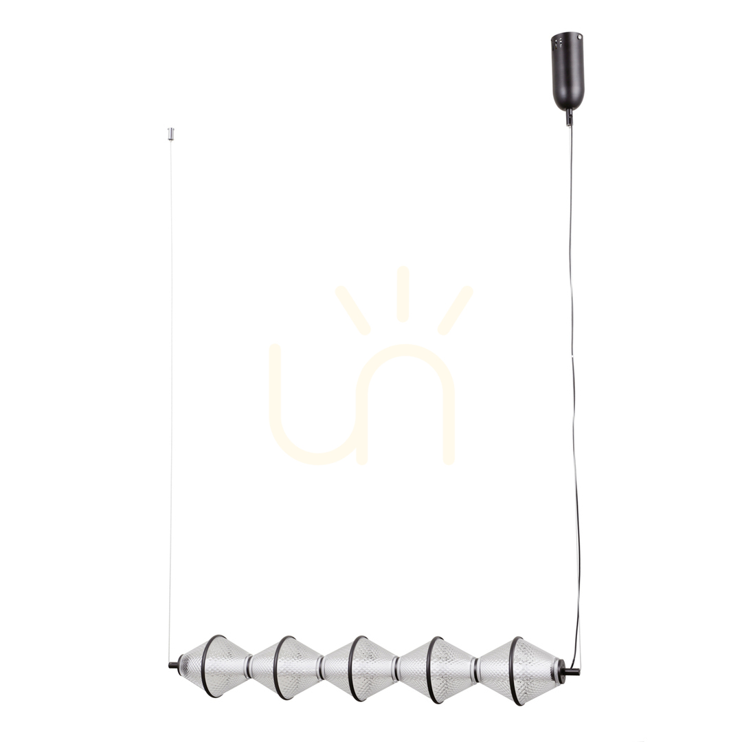 Kontrollera Pendellampa Italux Fuente LED 5-armad svart glas PND-34395-5-BK Pendellampa Italux Fuente LED 5-armad svart glas PND-34395-5-BK
